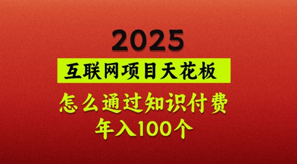 2025项目天花板，普通怎么通过知识付费翻身，年入百个【揭秘】-新时光资源网