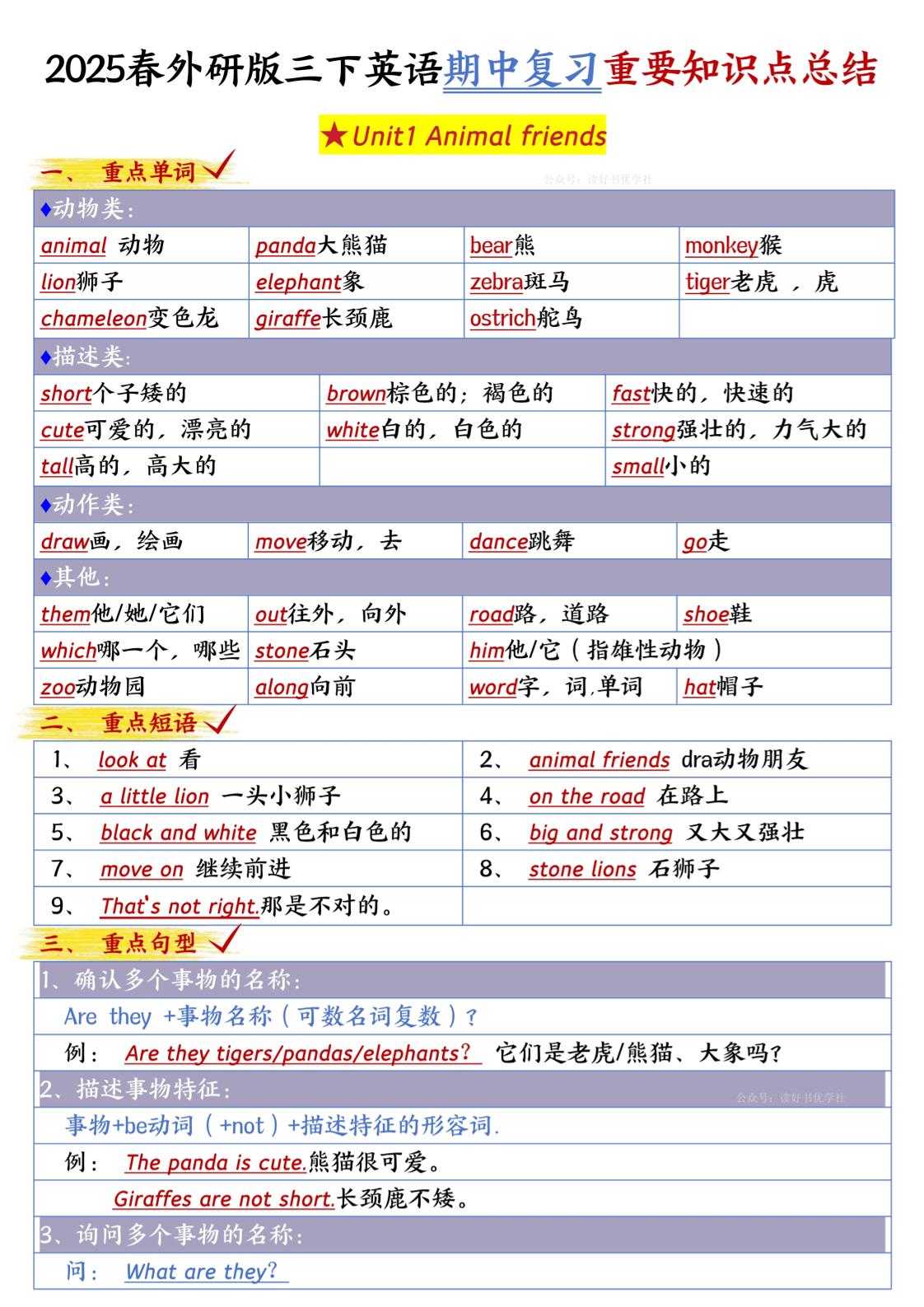 三下英语外研期中知识清单1-新时光资源网