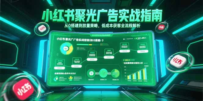 小红书聚光广告实战指南，从0搭建到放量策略，低成本获客全流程解析-新时光资源网