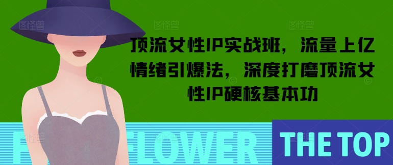 顶流女性IP实战班，流量上亿情绪引爆法，深度打磨顶流女性IP硬核基本功-新时光资源网