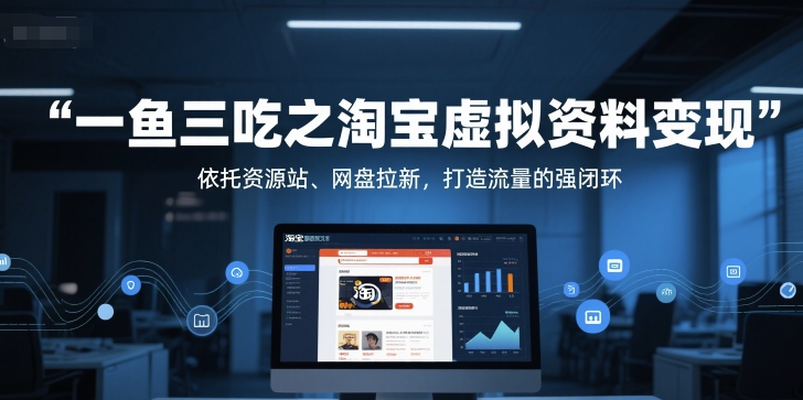 一鱼三吃之淘宝虚拟资料变现，依托资源站、网盘拉新，打造流量的强闭环-新时光资源网