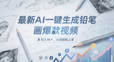 最新AI一键生成铅笔画爆款视频，多平台分发，日 入1k+，小白轻松上手【揭秘】-新时光资源网