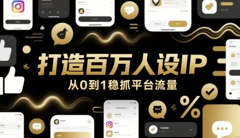 打造百万人设IP，从0到1稳抓平台流量-新时光资源网