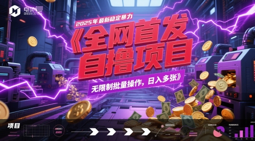 全网首发，2025年最新稳定暴力全自动自撸项目，无限制批量操作，日入多张【揭秘】-新时光资源网