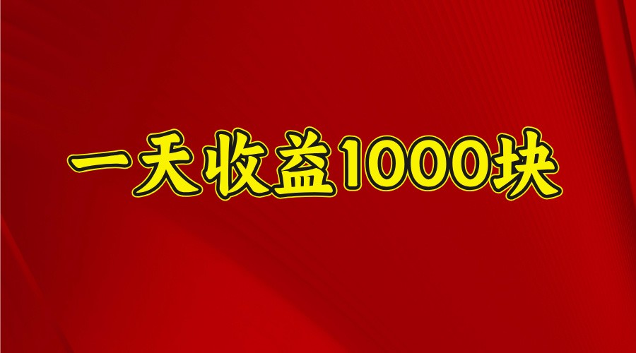 一天收益1000块，2025全网首发-新时光资源网