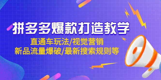 拼多多爆款打造教学：直通车玩法/视觉营销/新品流量爆破/最新搜索规则等-新时光资源网