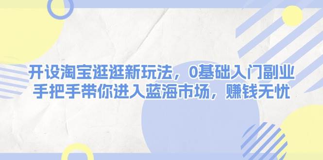 开设淘宝逛逛新玩法，0基础入门副业，手把手带你进入蓝海市场，赚钱无忧-新时光资源网