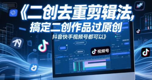 短视频二创去重剪辑法，搞定二创作品过原创，抖音快手视频号都可以-新时光资源网