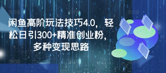 闲鱼高阶玩法技巧4.0，轻松日引300+精准创业粉，多种变现思路-新时光资源网