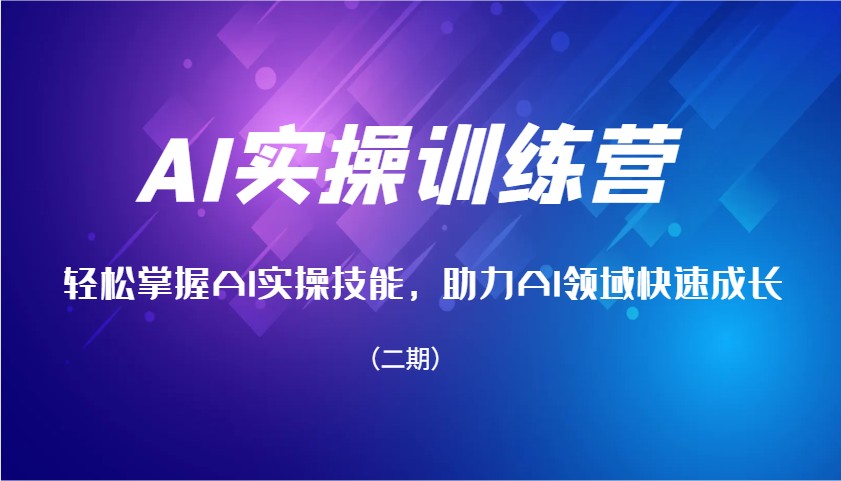 AI实操训练营，轻松掌握AI实操技能，助力AI领域快速成长(二期)-新时光资源网