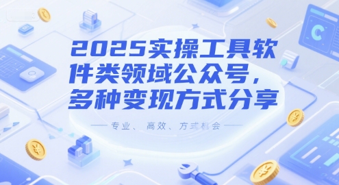 2025实操工具软件类领域公众号，多种变现方式分享-新时光资源网