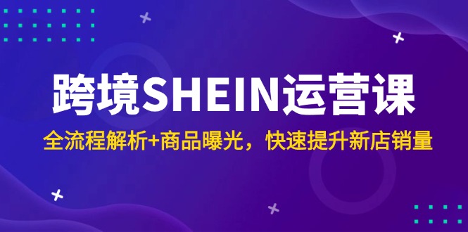 跨境SHEIN运营课，全流程解析+商品曝光，快速提升新店销量-新时光资源网