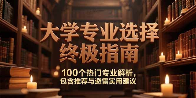 付费文：大学专业选择终极指南,100个热门专业解析,包含推荐与避雷实用建议-新时光资源网