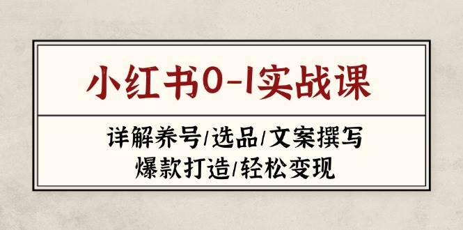 小红书0-1实战课(2023-2025)，详解养号/选品/文案撰写/爆款打造/轻松变现-新时光资源网