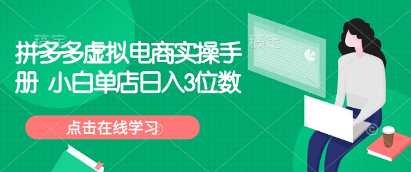 拼多多虚拟电商实操手册 小白单店日入3位数-新时光资源网