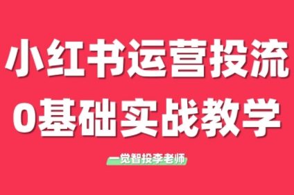 李老师·小红书运营投流，0基础实战教学(更新)-新时光资源网