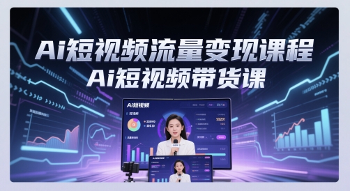 Ai短视频流量变现课程，Ai短视频带货课-新时光资源网