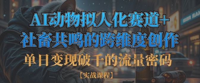 单日变现破千的流量密码，AI动物拟人化赛道+社畜共鸣的跨维度创作-新时光资源网
