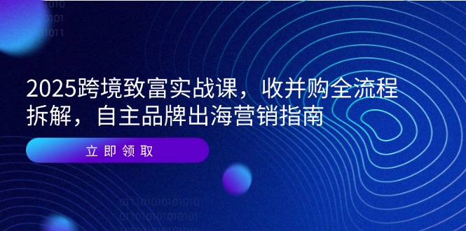 2025跨境致富实战课，收并购全流程拆解，自主品牌出海营销指南-新时光资源网