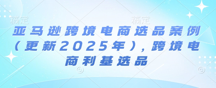 亚马逊跨境电商选品案例(更新2025年4月)，跨境电商利基选品-新时光资源网