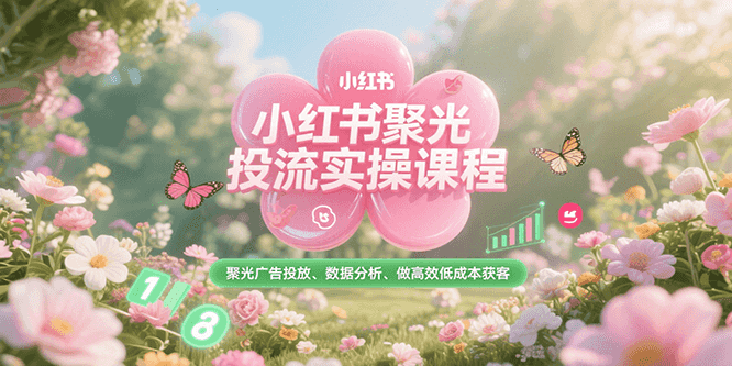 小红书聚光投流实操课程，聚光广告投放、数据分析、做高效低成本获客-新时光资源网