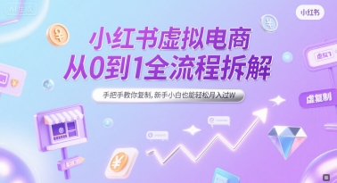 小红书虚拟电商从0到1全流程拆解，手把手教你复制，新手小白也能轻松月入过W-新时光资源网