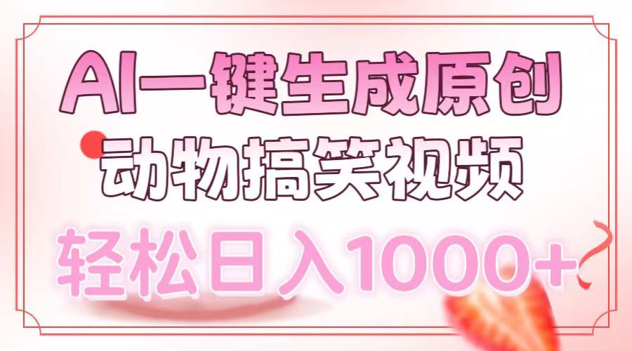 AI一键生成原创动物搞笑视频，轻松日入1000+-新时光资源网