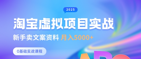 淘宝虚拟项目垂直玩法，新手卖文案资料，月入5k+-新时光资源网