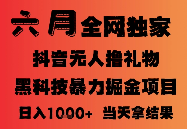 25年6月抖音无人直播最新暴力撸音浪掘金，小白可做，可批量矩阵放大，长期稳定日入1k+【揭秘】-新时光资源网