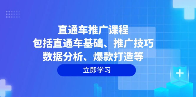 直通车推广课程：包括直通车基础、推广技巧、数据分析、爆款打造等-新时光资源网