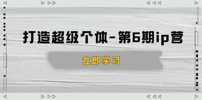 打造 超级个体-第6期ip营：商业认知,产品设计,成交演练,解决知识变现难题-新时光资源网