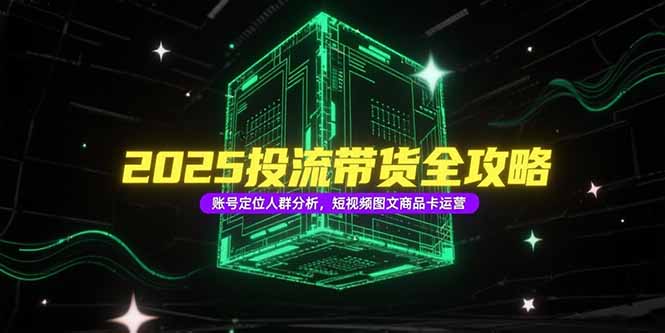 2025投流带货全攻略，账号定位人群分析，短视频图文商品卡运营-新时光资源网