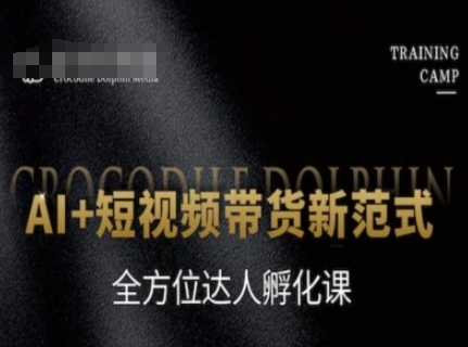 AI+短视频带货新范式，全方位达人孵化课-新时光资源网