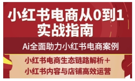2025小红书电商全链路运营，Ai全面助力小红书电商案例-新时光资源网