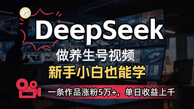 小白用DeepSeek做养生号，一条作品涨粉5万+，单日收益上千-新时光资源网