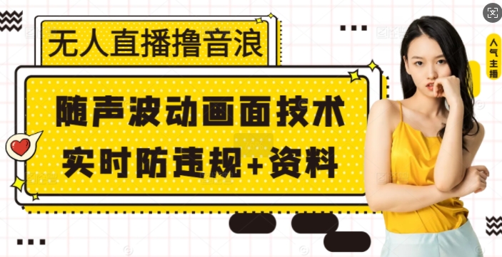 无人直播撸音浪+随声波动画面技术+实时防违规+资料【揭秘】-新时光资源网