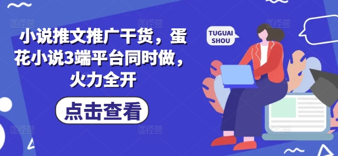 小说推文推广干货，蛋花小说3端平台同时做，火力全开-新时光资源网