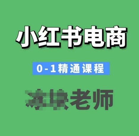 小红书电商0-1精通课程，小红书开店必学课程-新时光资源网