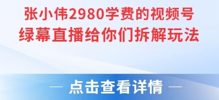 张小伟2980付费额视频号绿幕直播给你们拆解玩法-新时光资源网