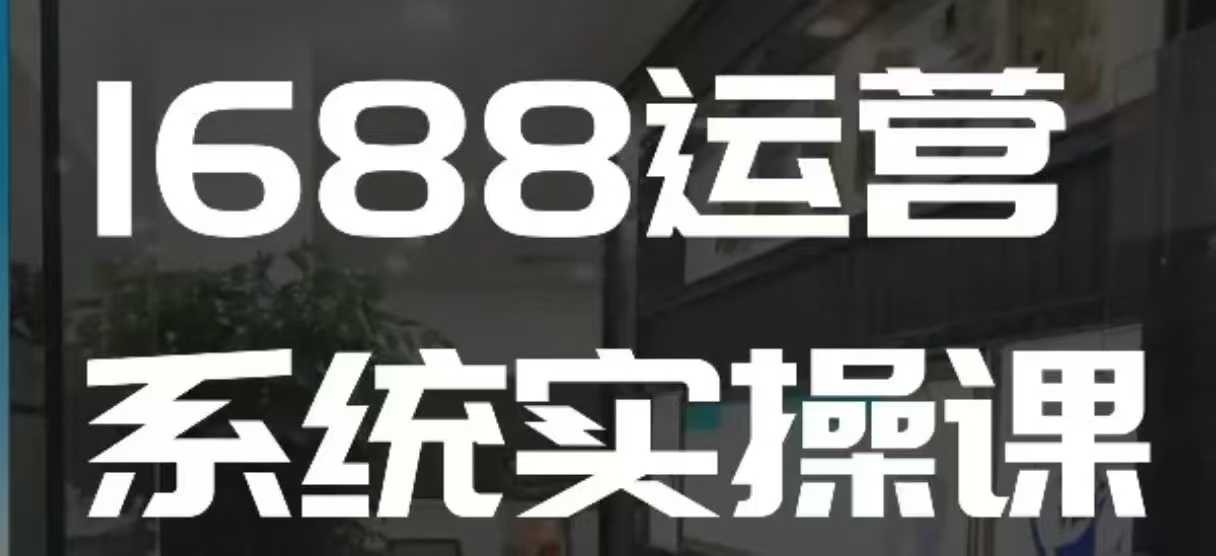 1688高阶运营系统实操课，快速掌握1688店铺运营的核心玩法-新时光资源网