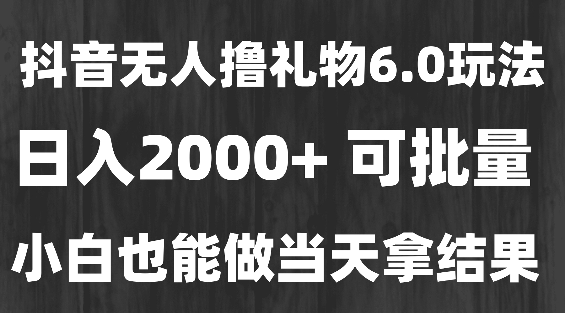 最新风口暴力撸金技术，无人撸礼物，长期稳定 一天收益2000+，小白当天…-新时光资源网