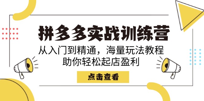 拼多多实战训练营，从入门到精通，海量玩法教程，助你轻松起店盈利-新时光资源网