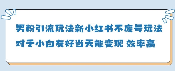 男粉引流玩法(新)，玩法友好做的好当天就能变现-新时光资源网