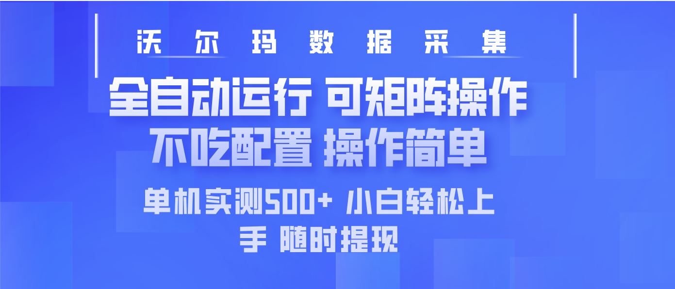 最新沃尔玛平台采集 全自动运行 可矩阵单机实测500+ 操作简单-新时光资源网