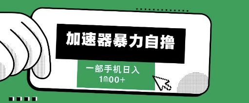 205新风口，加速器暴力自撸，单机日入1k+【揭秘】-新时光资源网