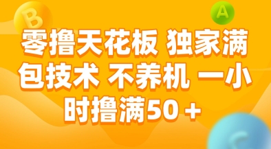 零撸天花板，独家满包技术，不用养机，一小时撸满50+，收益稳定【揭秘】-新时光资源网