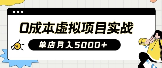 0成本虚拟项目实战手把手教你落地，单店月入5k-新时光资源网