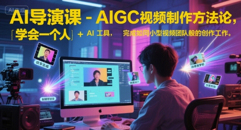 AI导演课-AIGC视频制作方法论，学会一个人+AI工具，完成如同小型视频团队般的创作工作，实现导演梦-新时光资源网