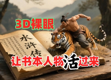 书本人物裸眼3D视频，新的玩法，流量超猛，保姆级教程-新时光资源网