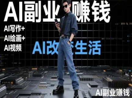 AI改变生活(Ai写作+AI绘画+Ai视频)，AI副业挣钱-新时光资源网